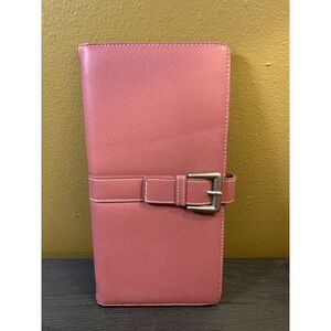 Rolodex Pink Wallet Business Card Holder Portfolio Bi-fold Snap Closure